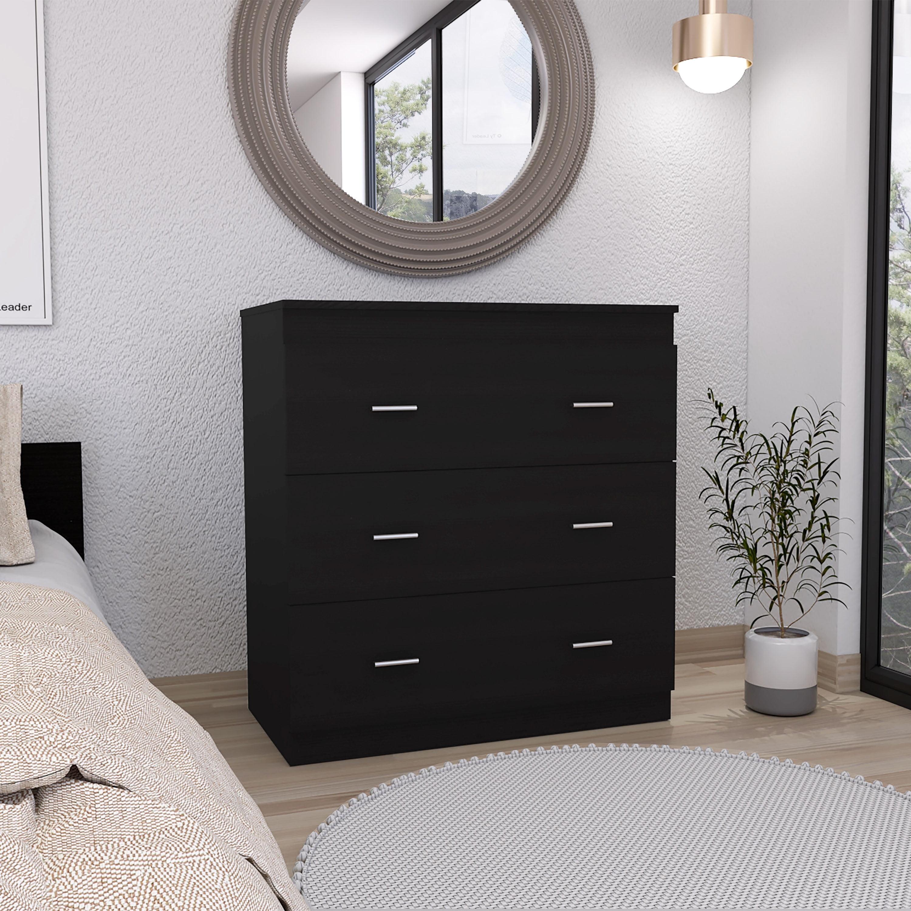 Depot E-Shop DE-CLW6468 Capri Three Drawer Dresser, White