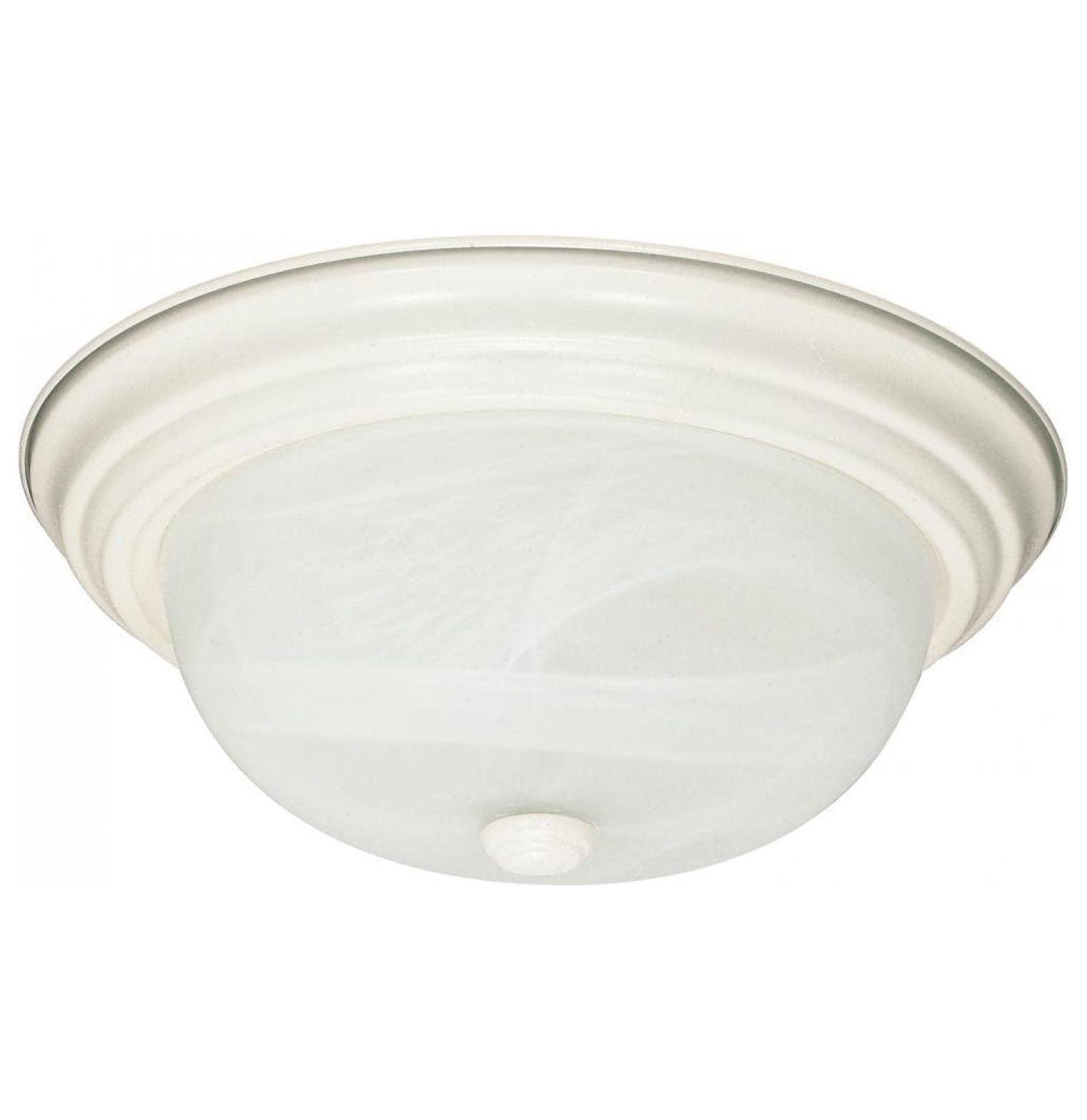 11" White Alabaster Glass Flush Mount Light