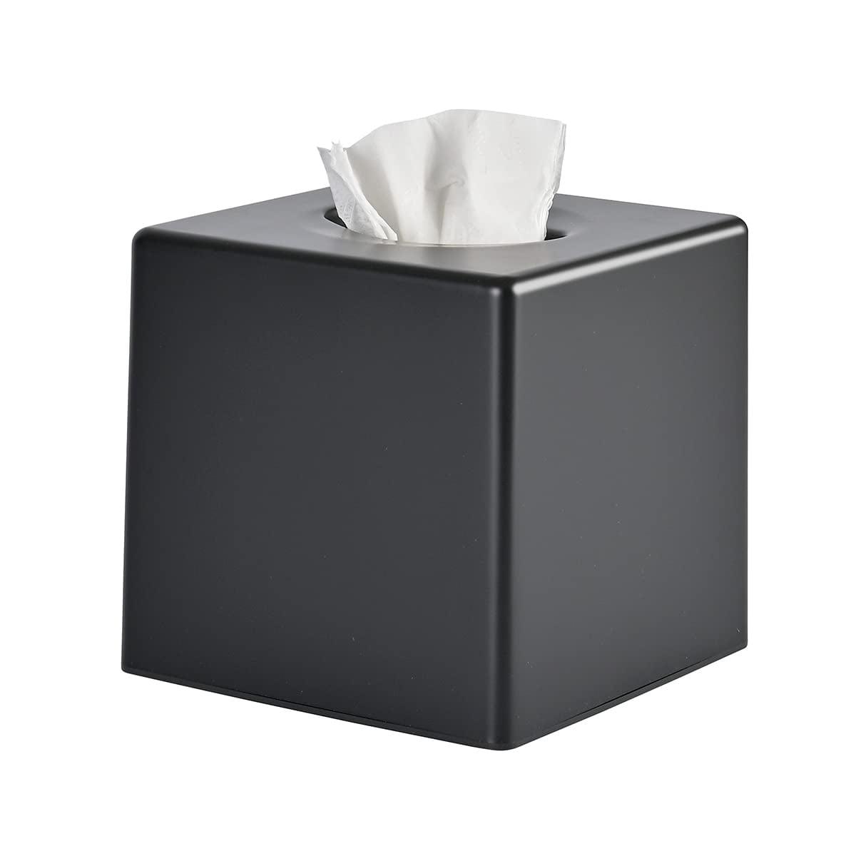 Modern Black Square ABS Plastic Tissue Box Cover