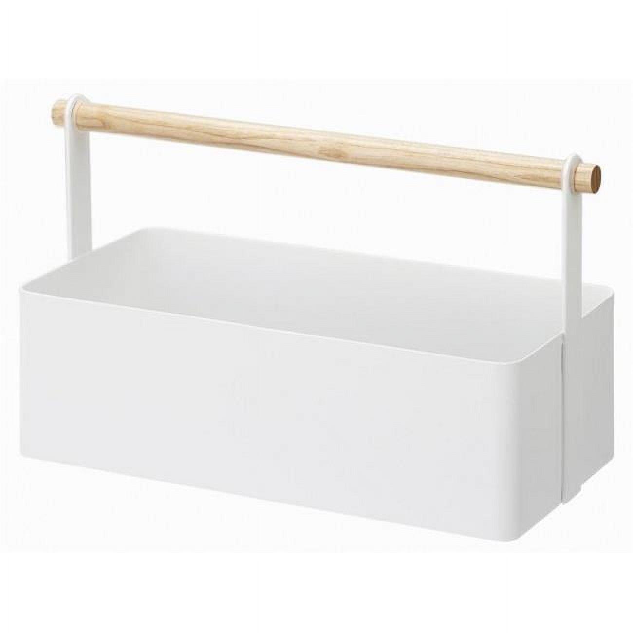 Tosca Large White Steel and Wood Tool Box