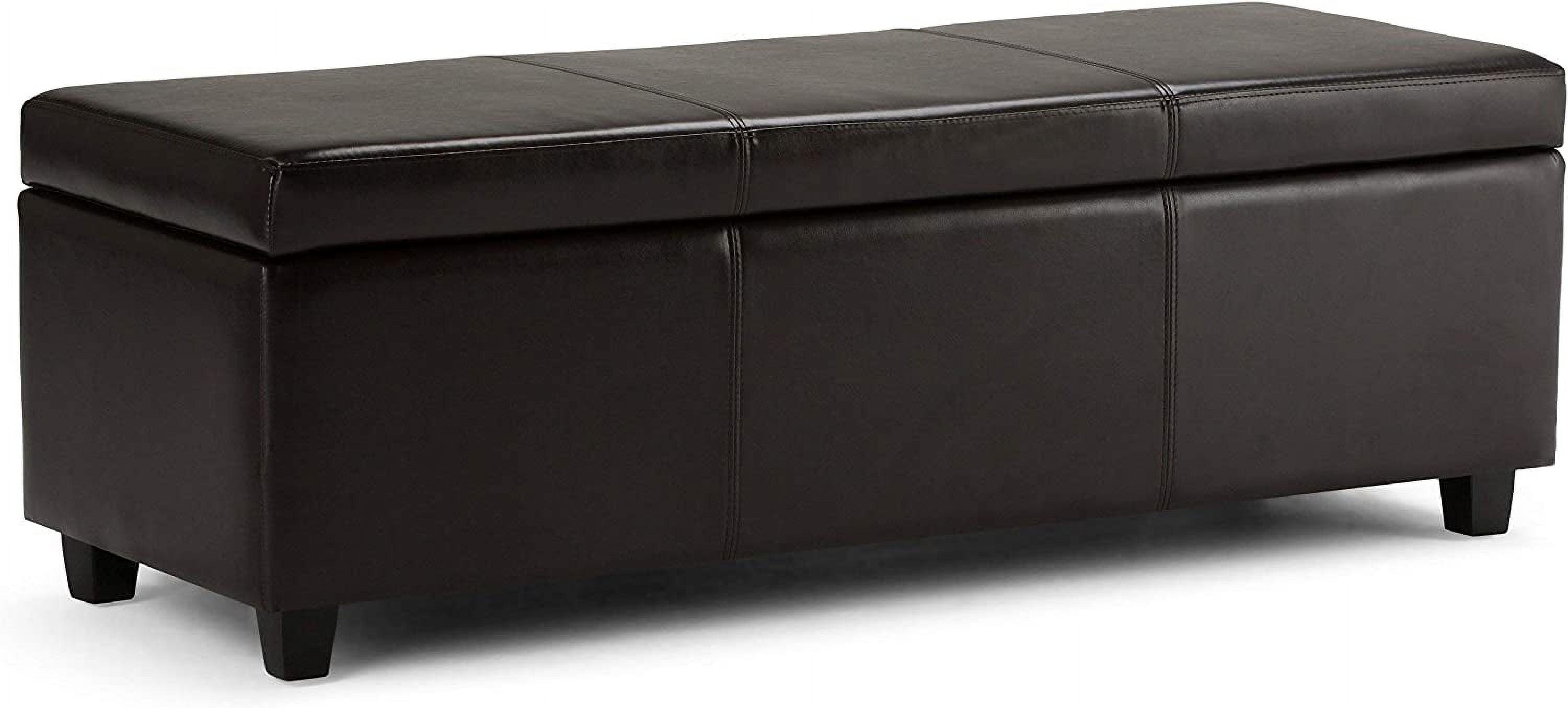 Avalon Tanner's Brown Large Rectangular Faux Leather Ottoman