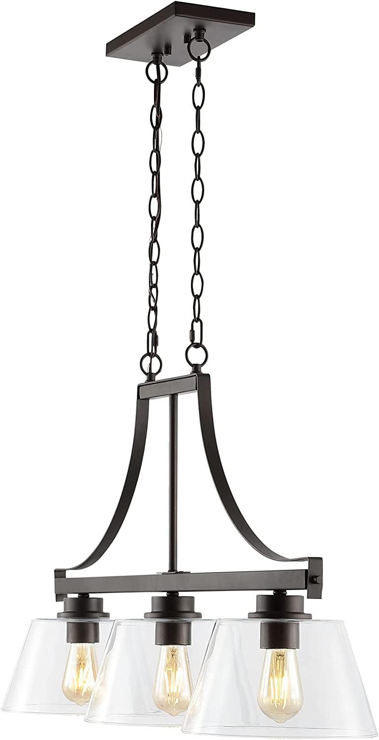 Jayden 36" Black Oil-Rubbed Bronze Glass Linear LED Pendant