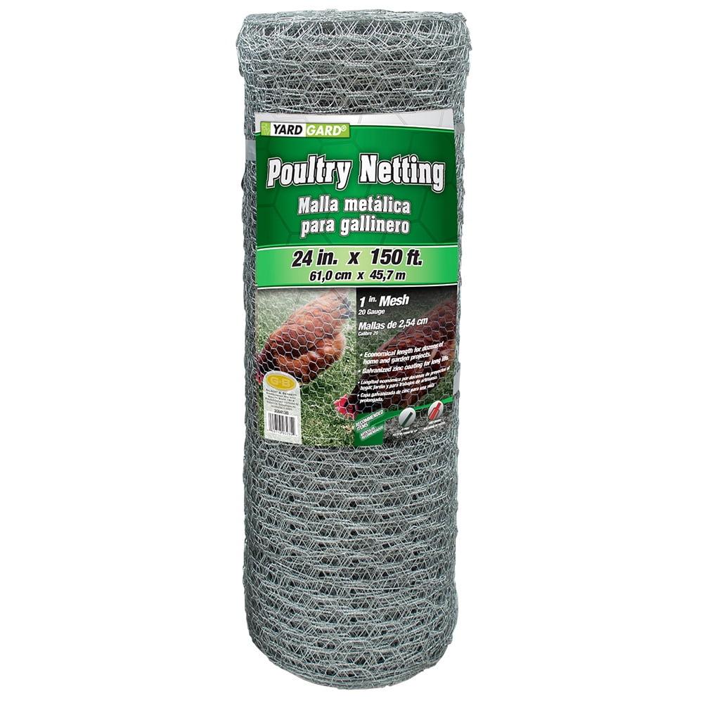 YardGard Silver Galvanized Steel 24" x 150' Chicken Wire Fencing