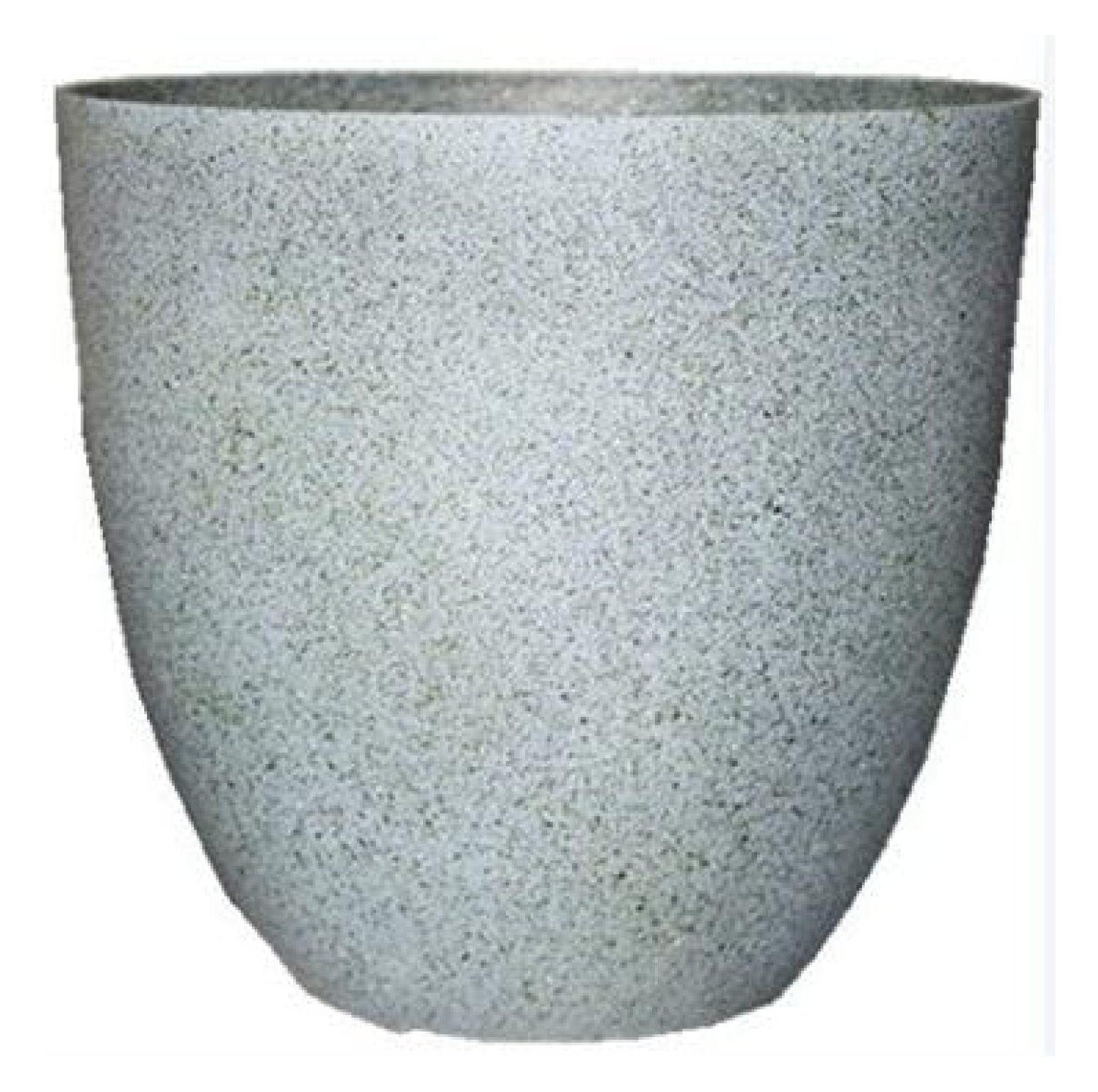 YASHYANNA (EPR15-105 Large Egg Shaped Planter - Modern Indoor & Outdoor Decorative Flower Pot/Box (15 Inch, Granite Flower), Gray