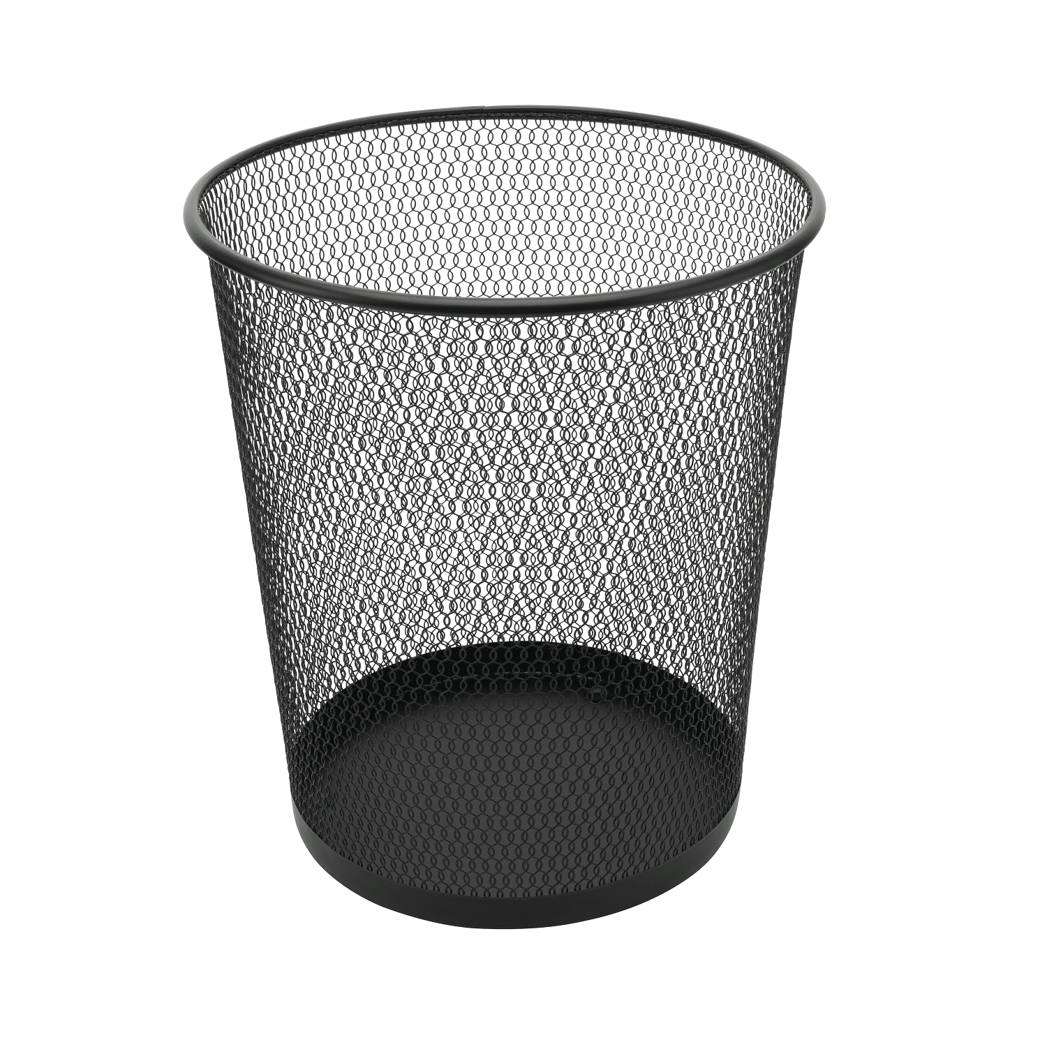 Black Steel Mesh Round Office Waste Basket