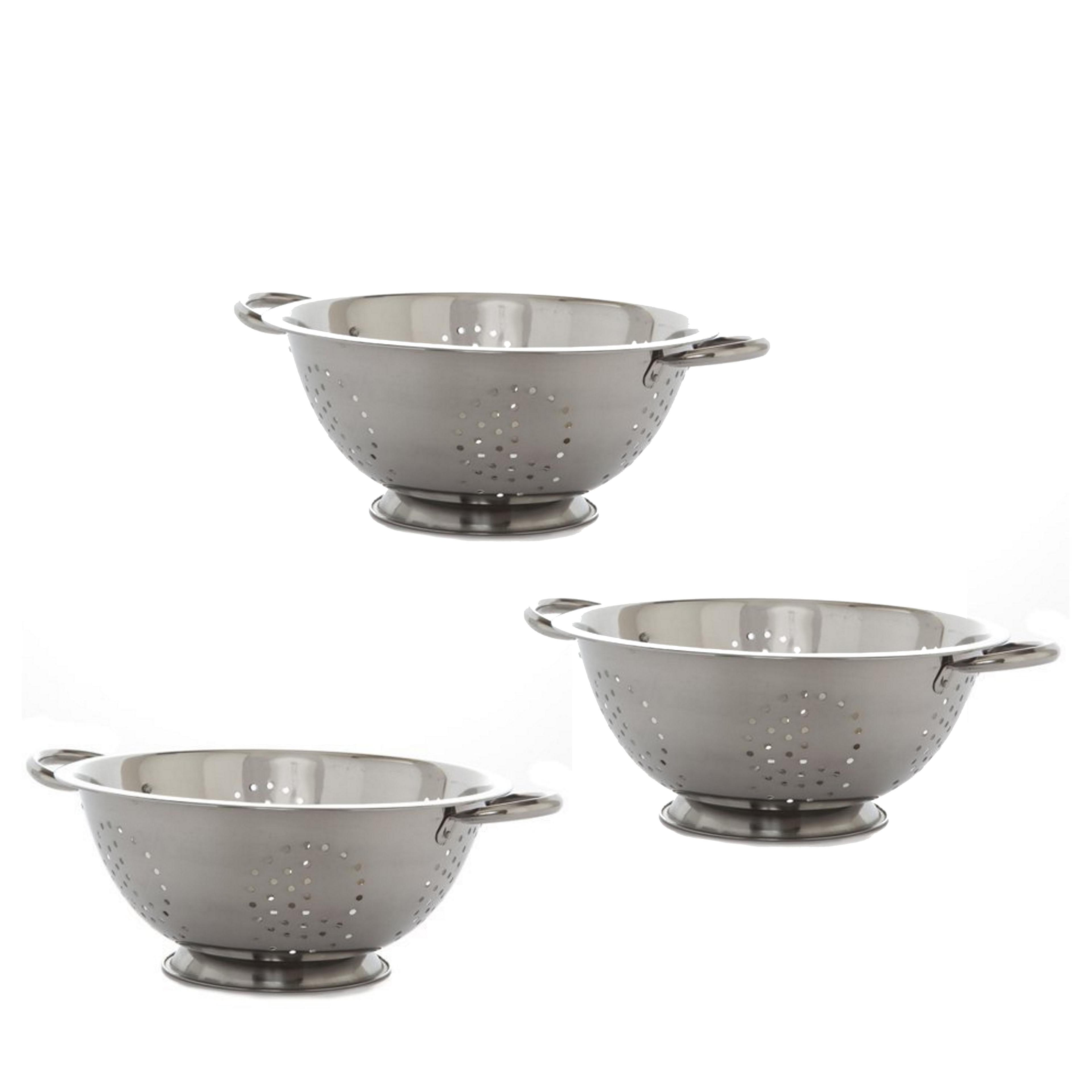 Stainless Steel Colanders Set with Handles, 3 Sizes