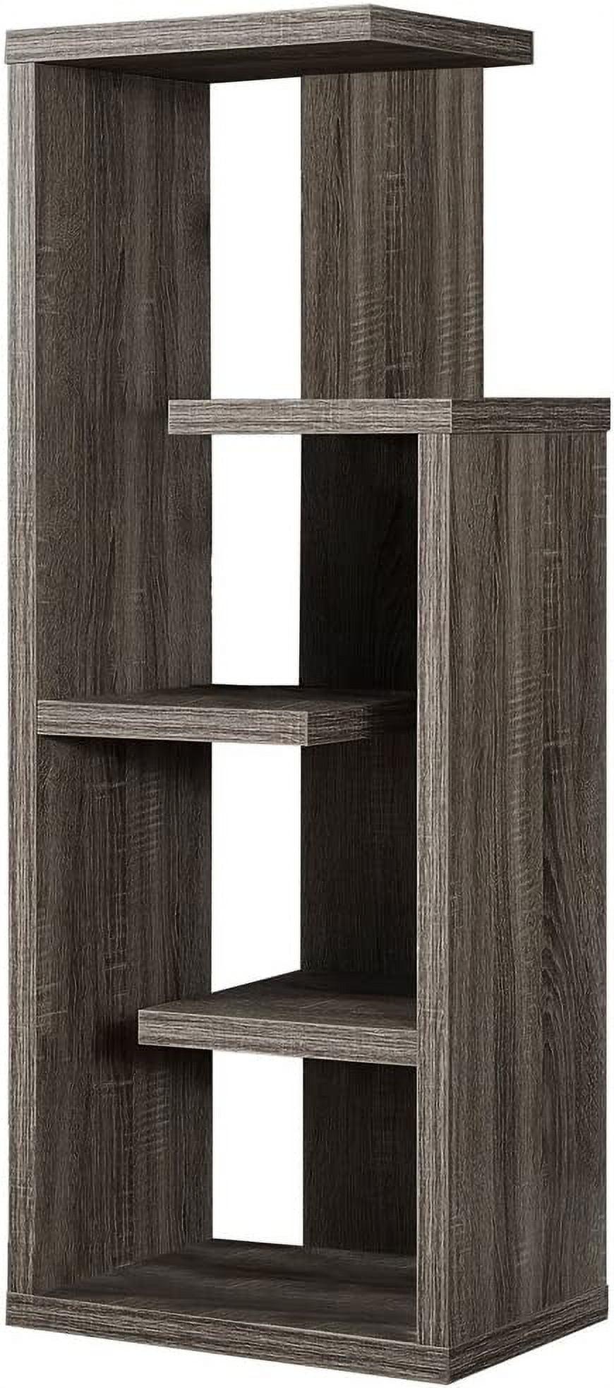 Dark Taupe 48" 5-Tier Stackable Wood-Look Bookcase