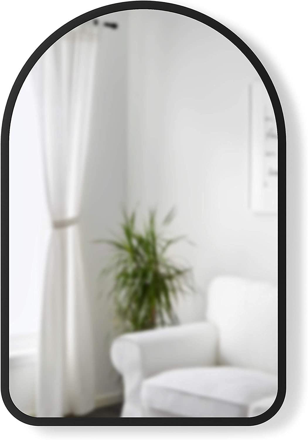 Modern Hub 39.5'' Black Wood Arched Wall Mirror