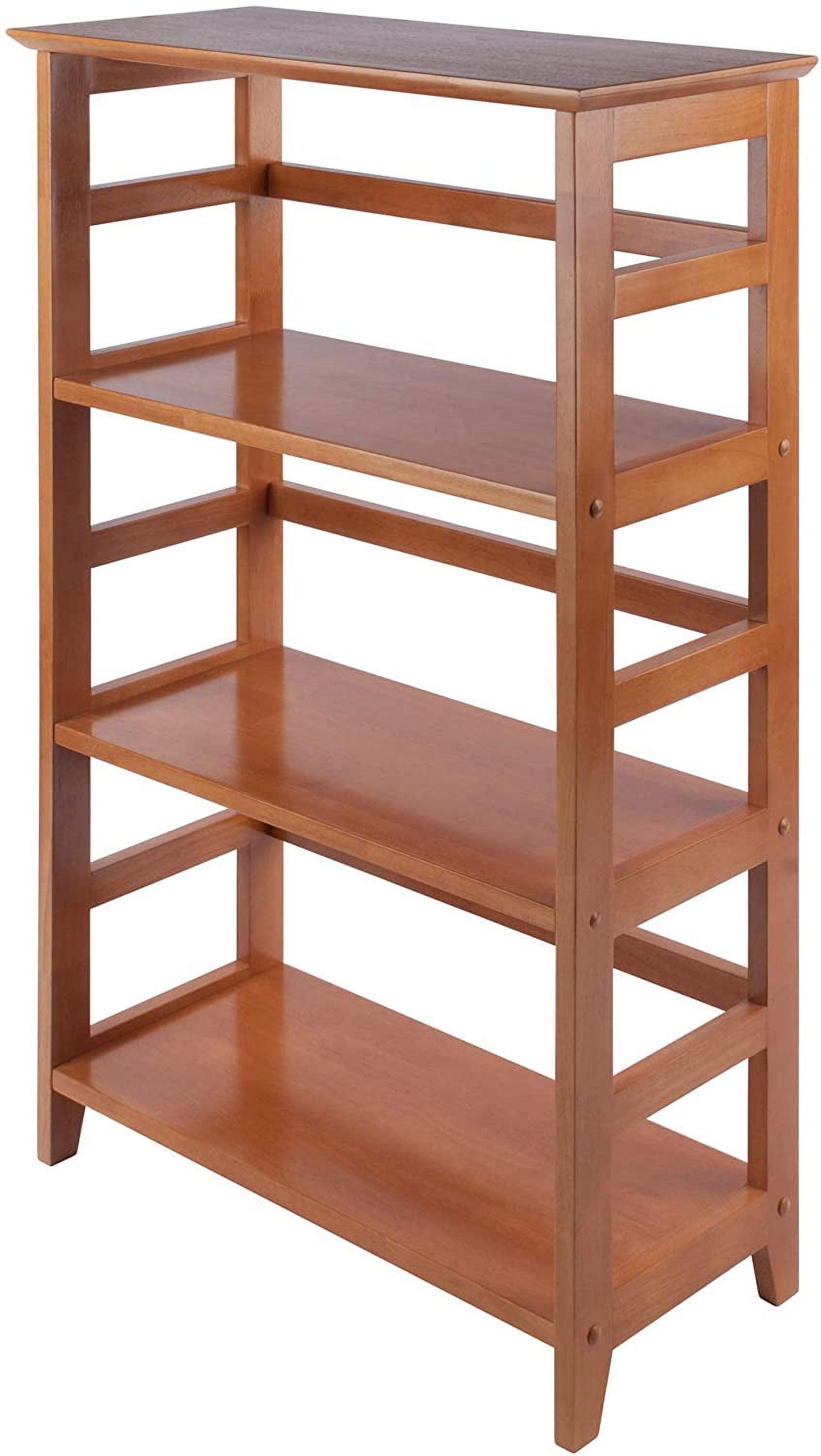 42" Honey Pine Wood 3-Tier Studio Bookshelf