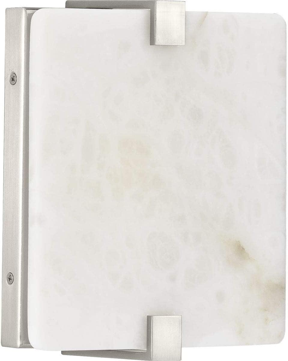 Earthy Glow Brushed Nickel LED Wall Sconce with Stone Dust Shade