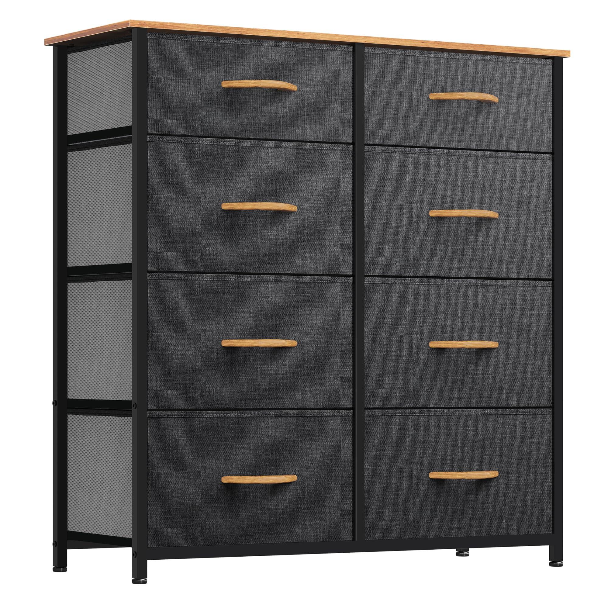 Dark Gray Double Nursery Dresser with Extra Deep Drawers and Levelers