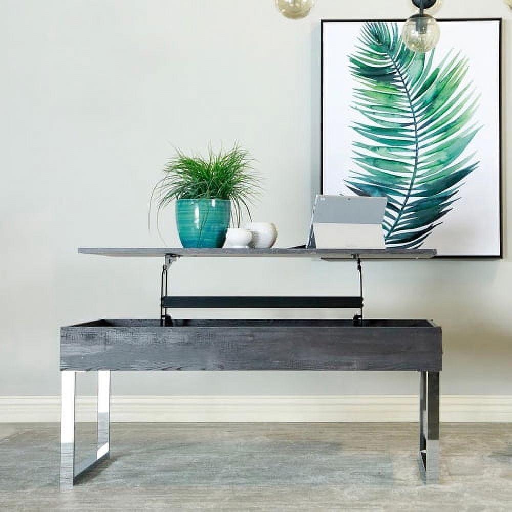 Baines Lift Top Coffee Table Dark Charcoal/Chrome - Coaster