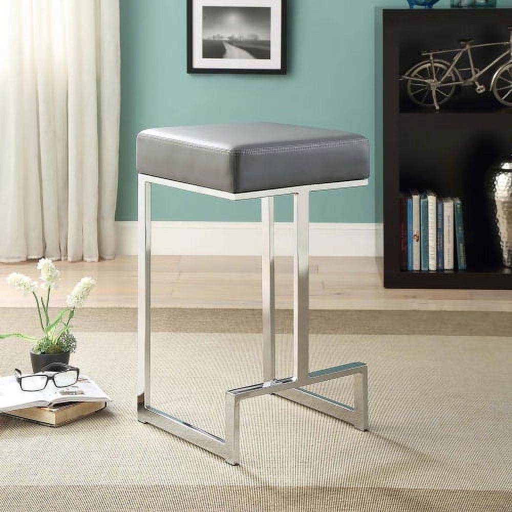 Upholstered Counter Stool with Metal Frame