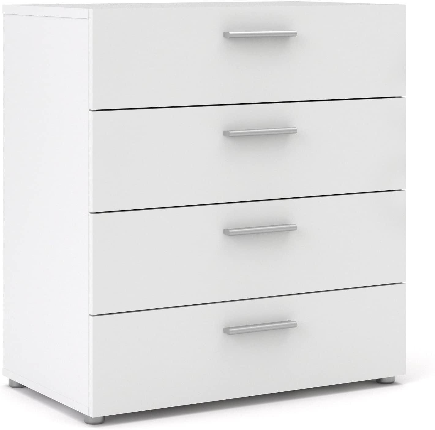 Austin 4-Drawer Sleek White Dresser with Metal Hardware