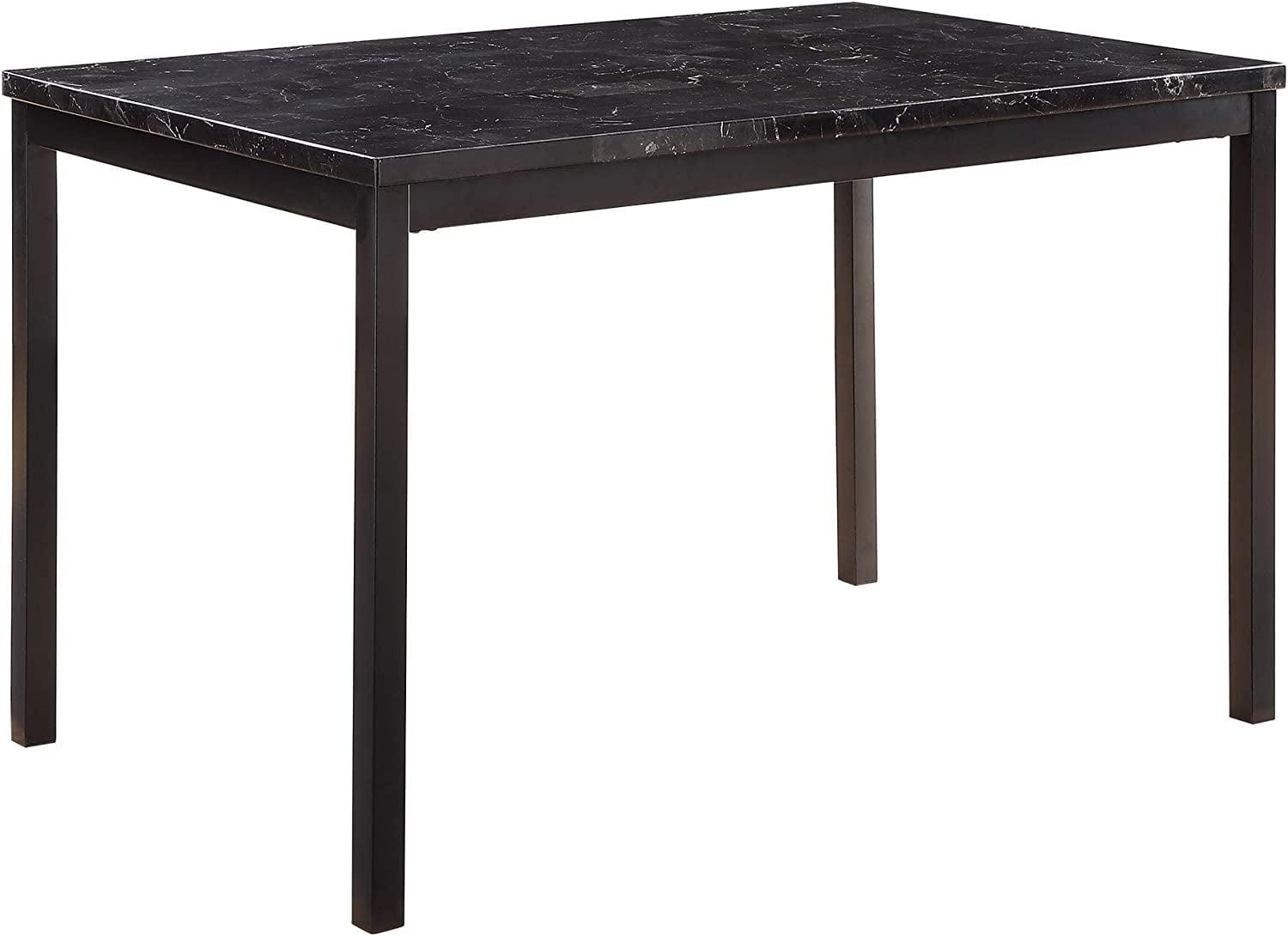 Tempe Transitional 48" Black and Brown Faux Marble Dining Table