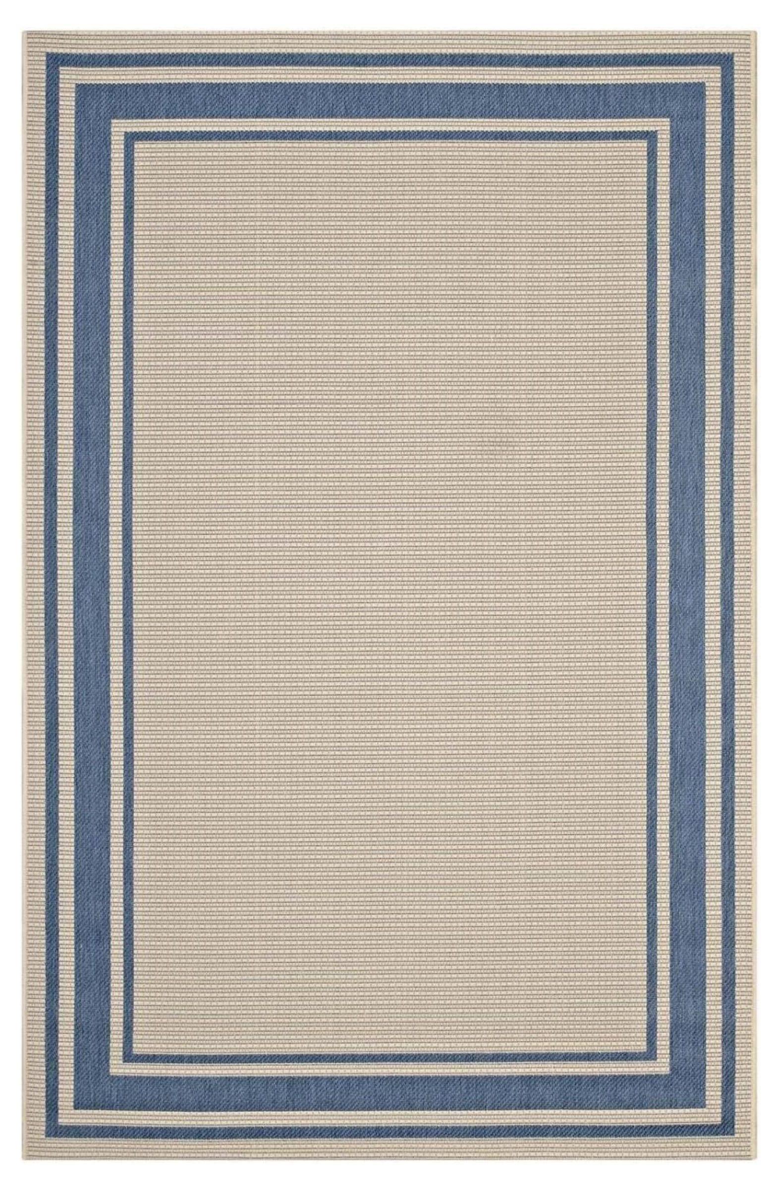 Modway Rim Blue and Beige 5'x8' Easy-Care Outdoor Area Rug