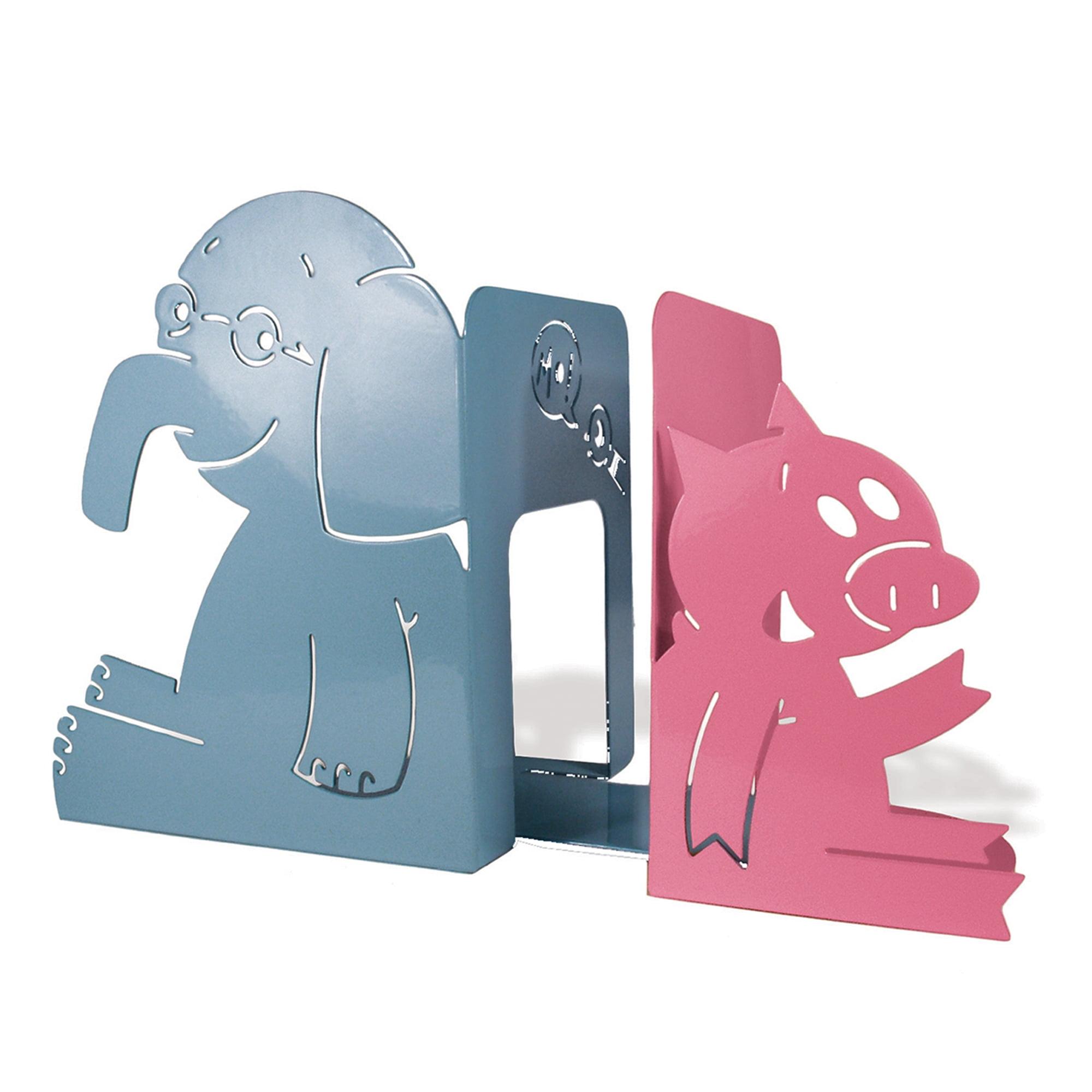 Elephant & Piggie Durable Metal Nursery Bookends in High Gloss