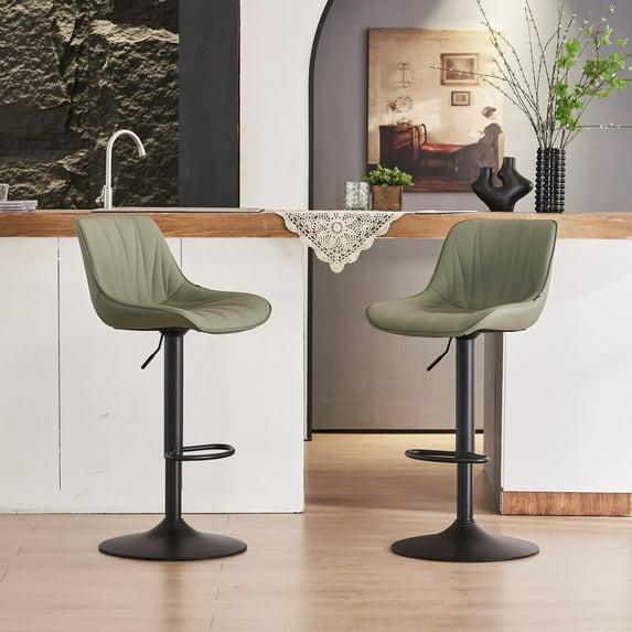 Kidol & Shellder Green Bar Stools Set of 2 Modern Kitchen Island Barstool