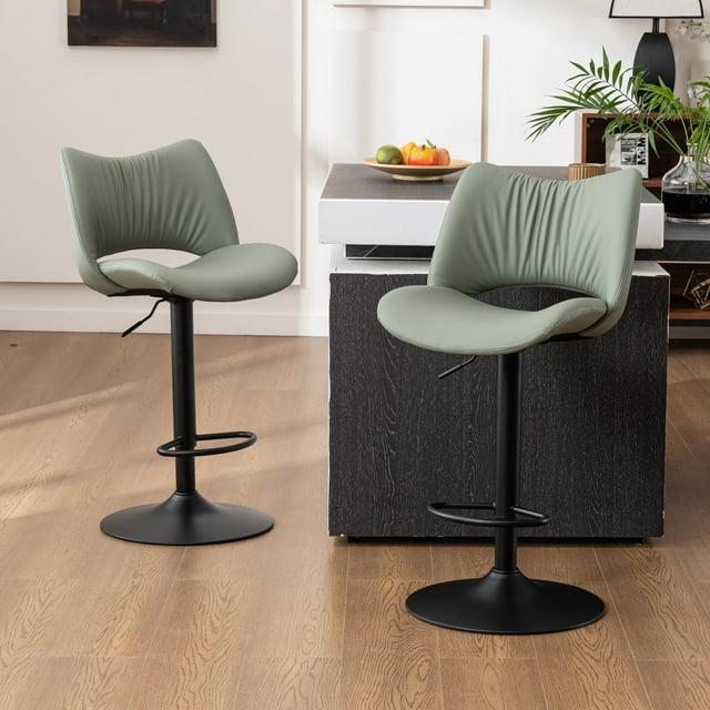 Kidol & Shellder Green Bar Stools Set of 2 Modern Kitchen Island Barstool