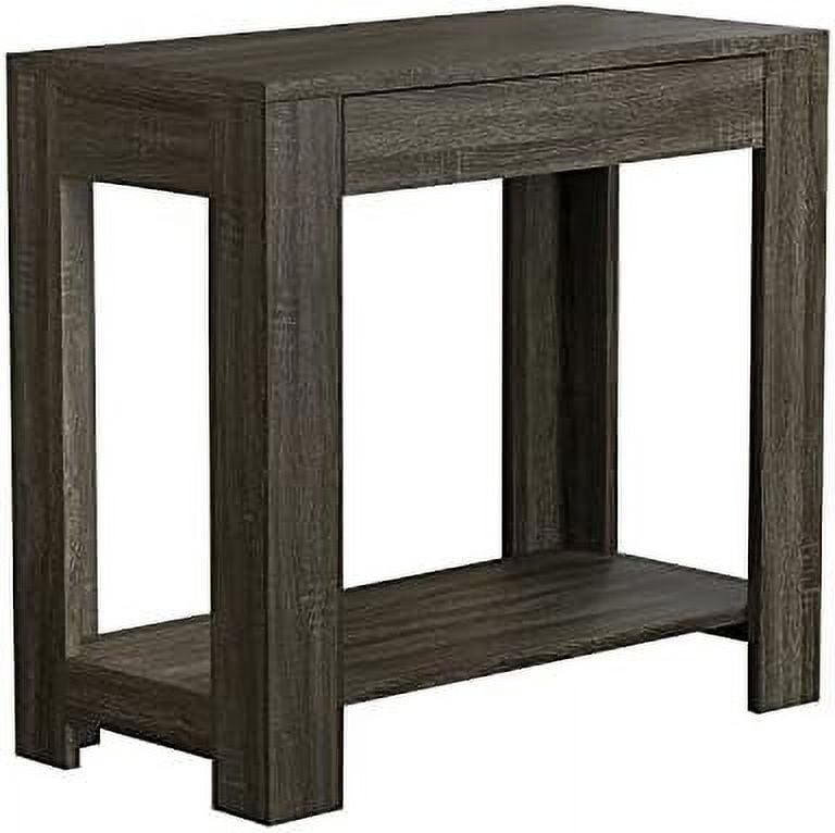 Sleek 24" Gray Wood and Metal End Table with Hidden Storage