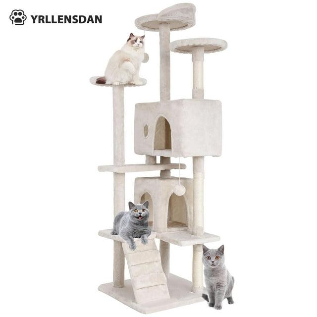 Multi-Level Cat Tree Tower Furniture Activity Center With Scratching Posts, Toys And Condo For Indoor Kittens