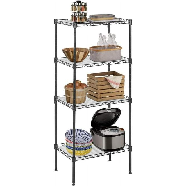 FDW 4 Tier Layer Storage Shelves Wire Metal Shelf for Laundry Bathroom Kitchen Garage(18L x 12W x 44H)