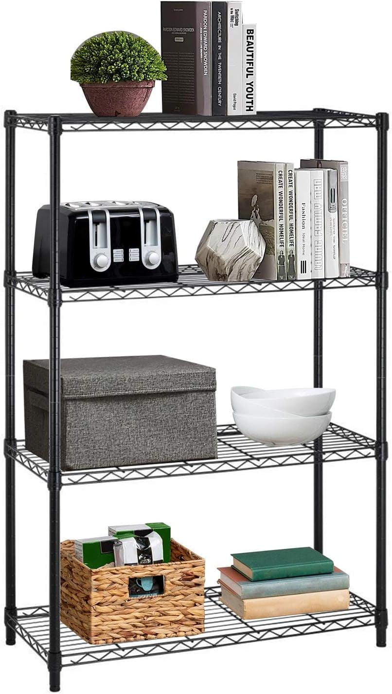 YRLLENSDAN Adjustable 4 Tier Wire Shelving Unit Rack, 36Lx14Wx54H Metal Bathroom Storage Shelves for Bedroom Heavy Duty Metal Shelves for Storage Kitchen Garage