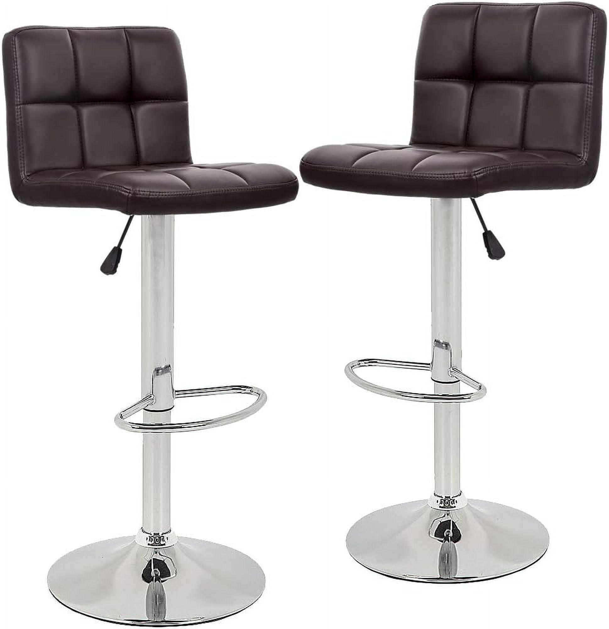 FDW Bar Stool Height Adjustable Swivel Stool with Back PU Leather Kitchen Counter Stools Set of 2 Dining Chairs