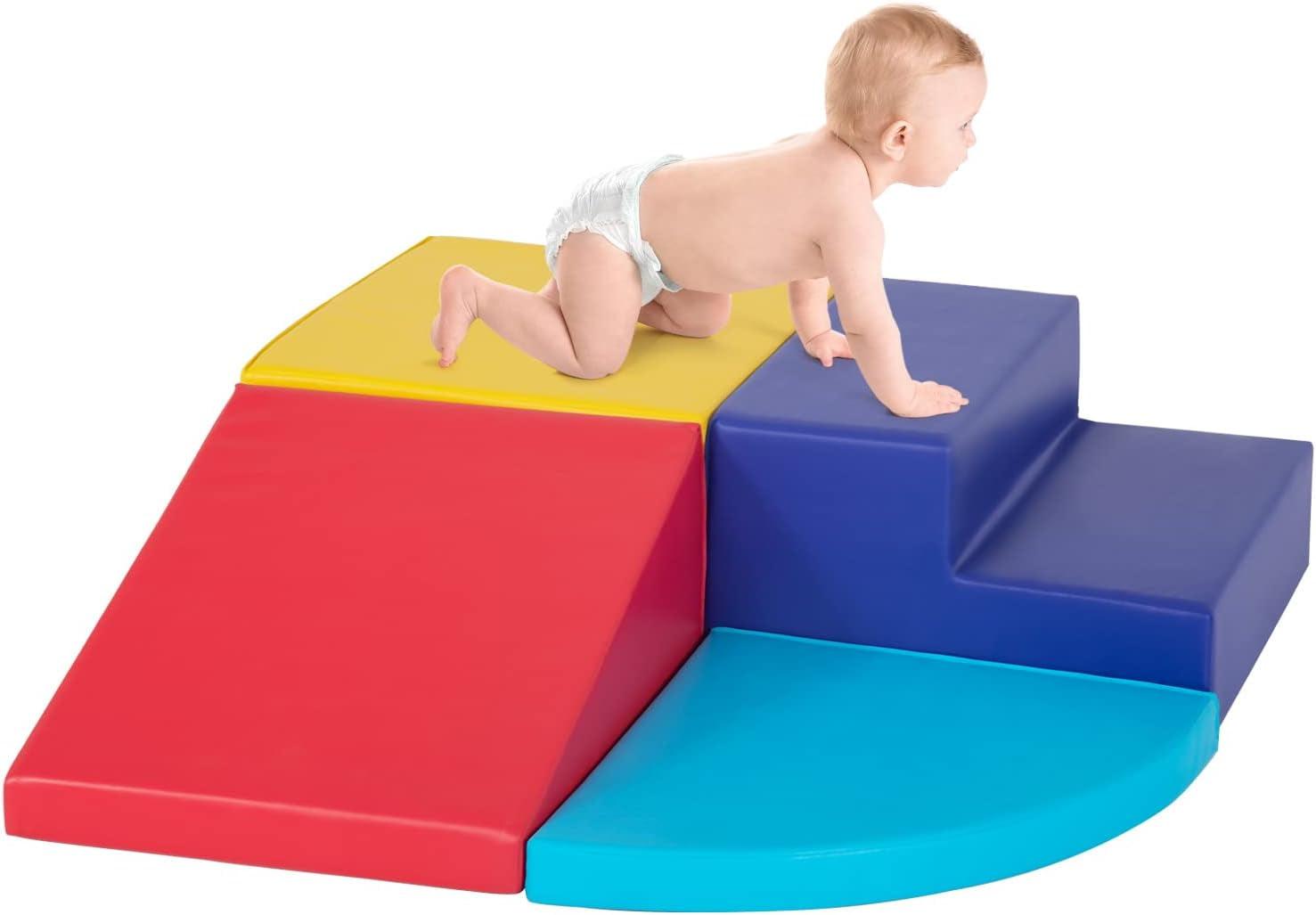 FDW 4-Piece Set Climbing Toys for Toddlers 1-3 Babies Foam Blocks Toddler Climbing Toys Indoor Children’s Composite Toy for Crawling