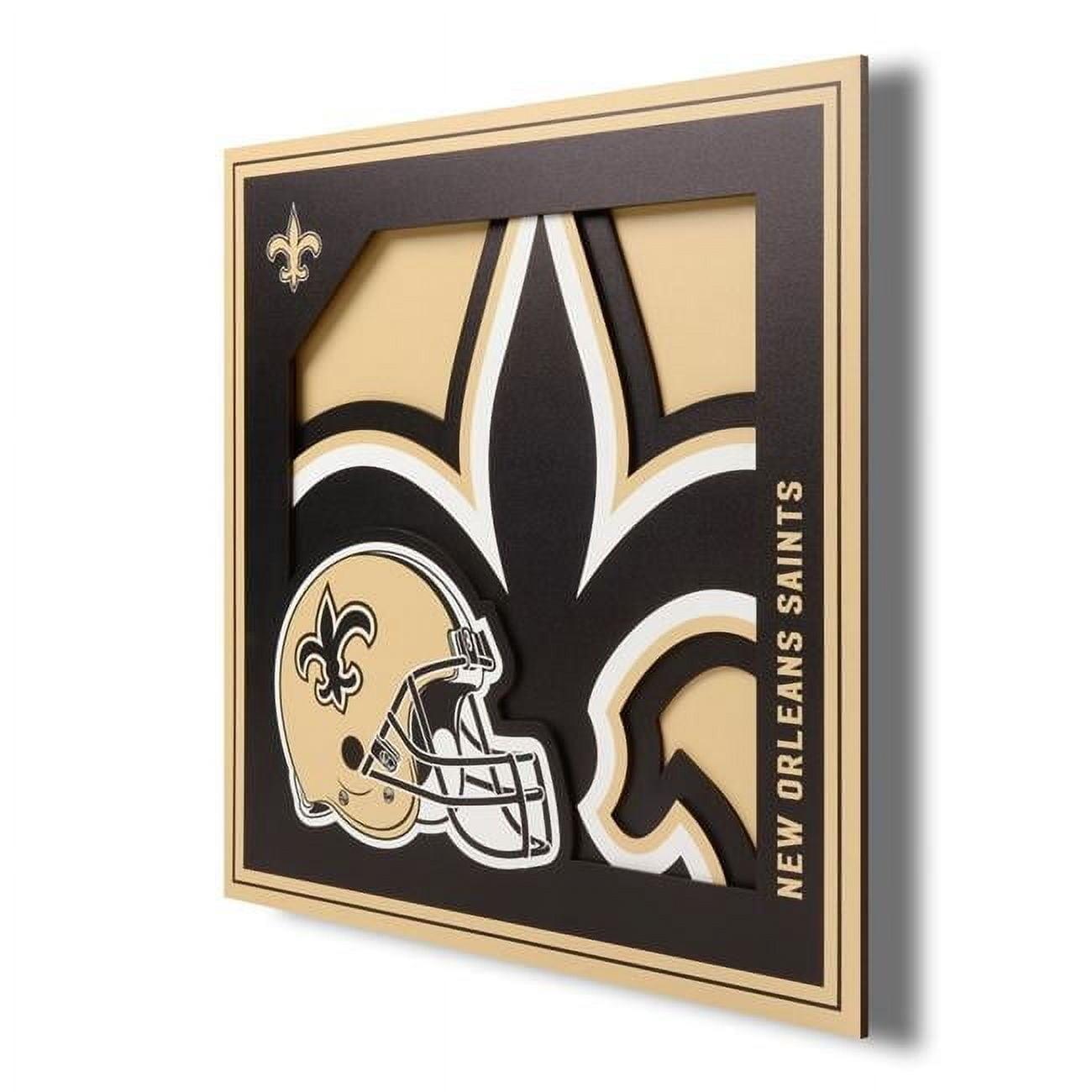 YTF NFL New Orleans Saints 3D Logo Series Wall Art 12X12