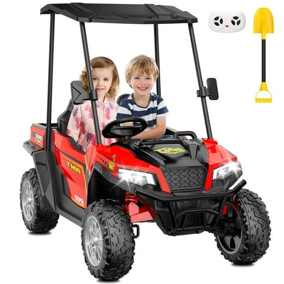 4 Wheels 24V Ride on Dump Truck Toys 2 Seater Kids Ride On UTV Car with Remote Control,Electric Dump Bed