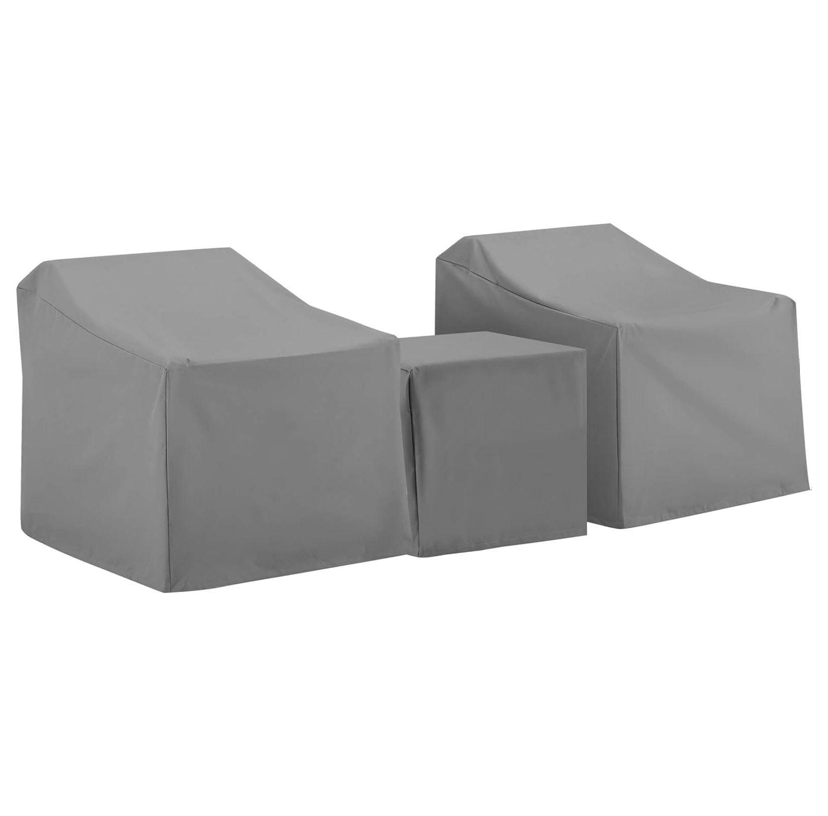 Gray Vinyl 3-Piece Outdoor Furniture Cover Set