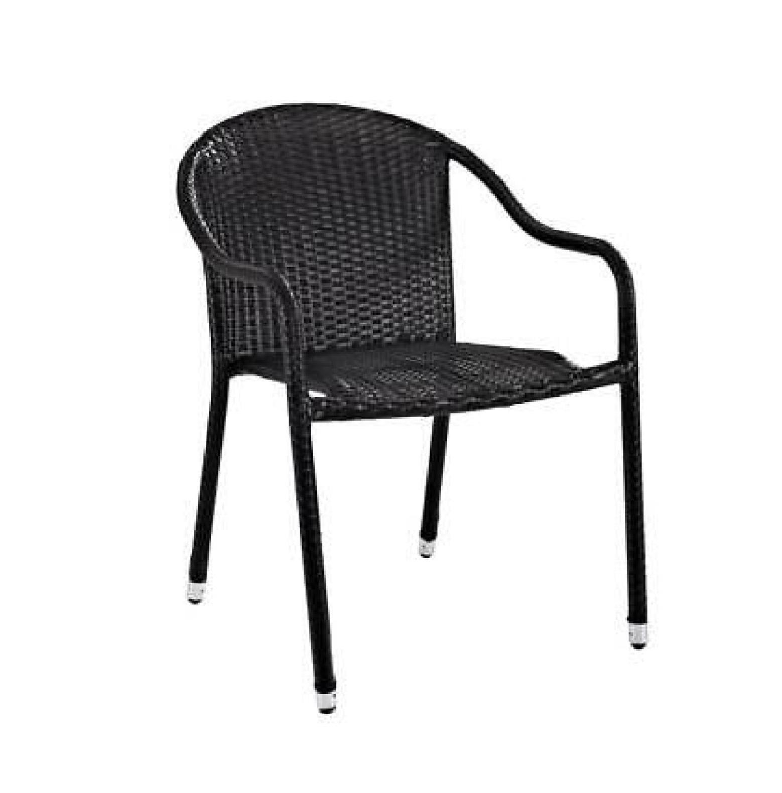 Palm Harbor Black Woven Outdoor Dining Chair Set