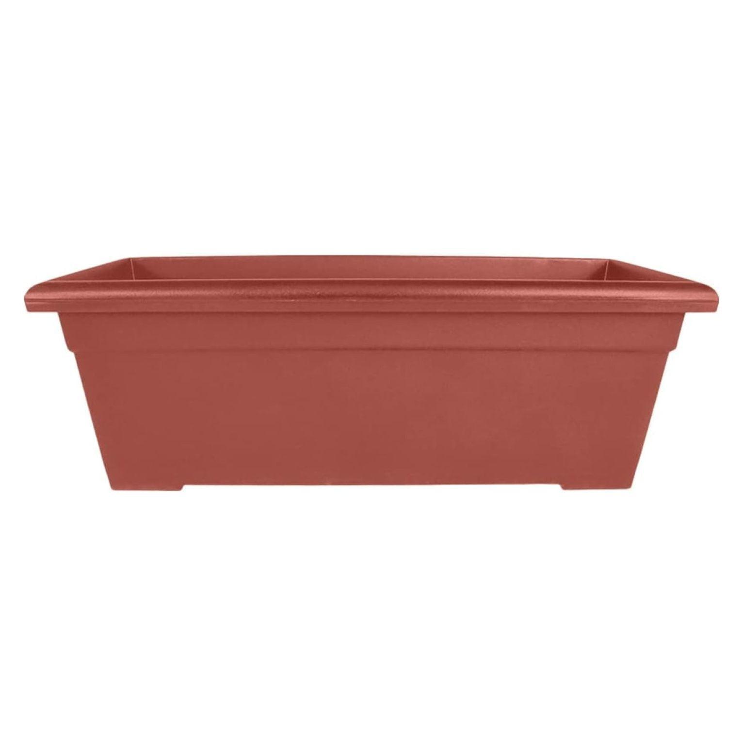 Clay 28" Lightweight Plastic Outdoor Planter Box