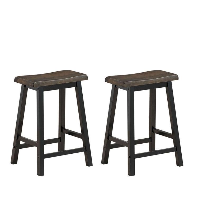 Spaco 24 Inch Height Set of 2 Home Kitchen Dining Room Bar Stools-Gray, Bar Height Stools, Counter Height Bar Stools for Kitchen, Dining Room