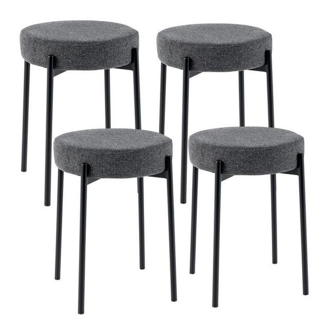 George Oliver Bar Stools Set Of 4 Upholstered Kitchen Stools With Foot Pads