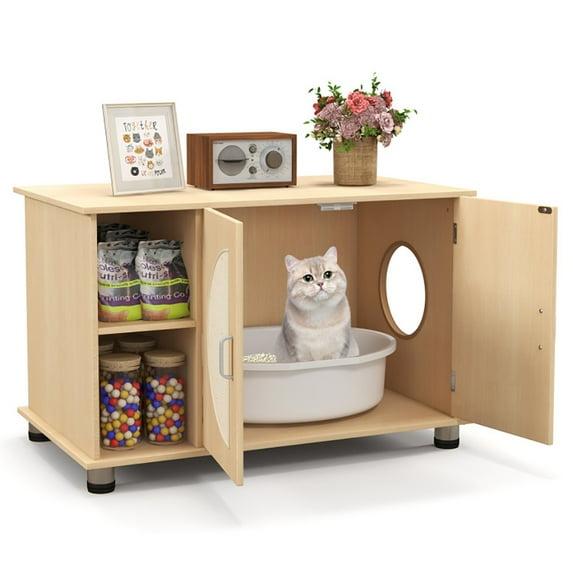 Archie & Oscar™ Archie & Oscar™ Cat Litter Box Enclosure W/ Sisal Scratching Doors Storage Adjustable Metal Feet