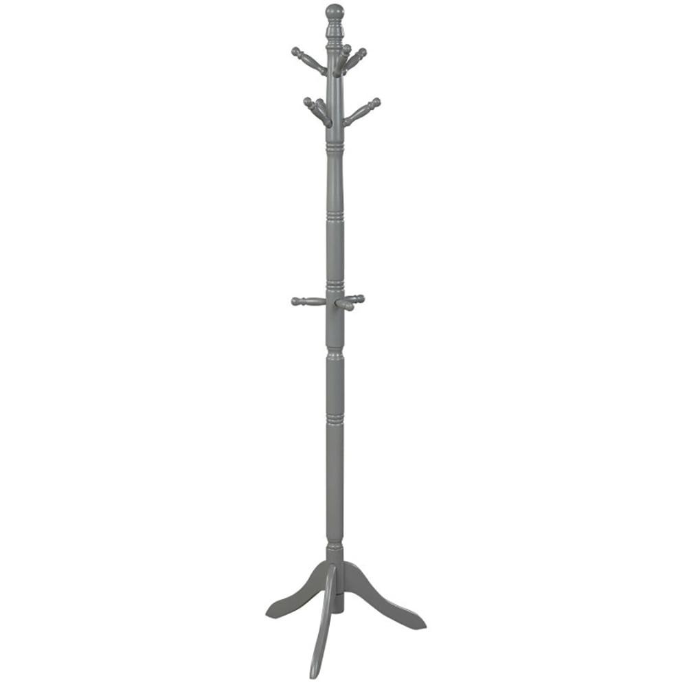 Canddidliike Entryway Height Adjustable Coat Stand with 9 Hooks-Gray, Simple Freestanding Coat and Hat Organizer, Coat Racks for Living Room