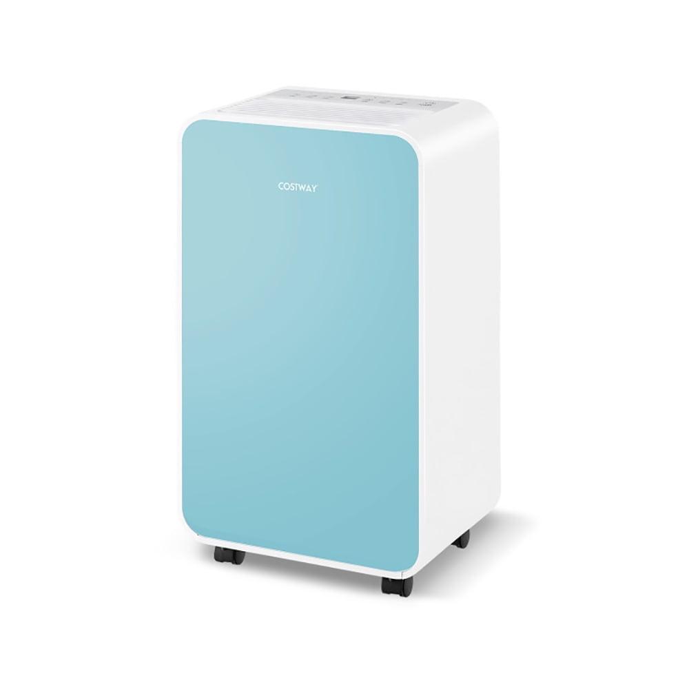 Costway Dehumidifier for Home Basement 32 Pints/Day 3 Modes Portable up to 2500 Sq. Ft Blue/Pink/Yellow