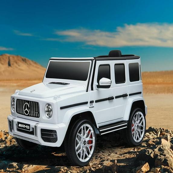 YYAo Kids Ride On Car, Licensed Mercedes-Benz G63, 12V Kids Car with Parent Remote Control, Electric Car for Kids, Music, Horn, White