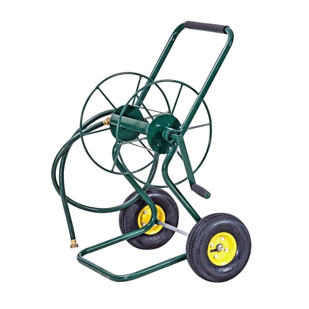 Topcobe Garden Steel Frame Wheeled Hose Reel Cart, Gardening Cart for Garden Patio Yard