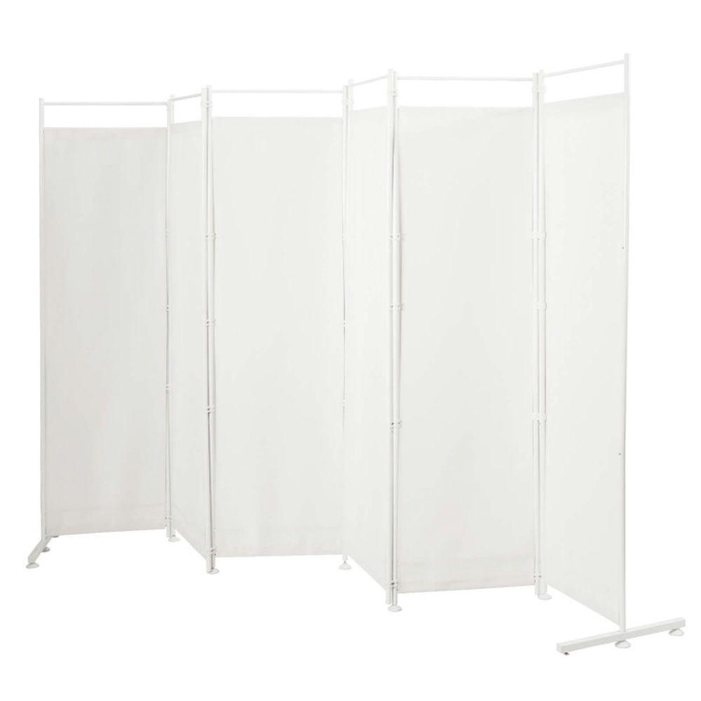 Costway 6-Panel Room Divider Folding Privacy Screen w/Steel Frame Decoration White