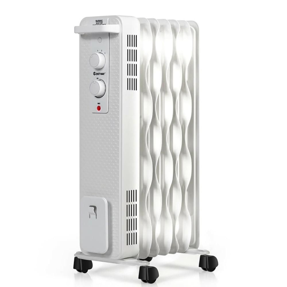 YYAo Space Heater, Portable Electric Heaters, Heating Tower Room Heater,1500 W Oil-Filled Heater Portable Radiator Space Heater with Adjustable Thermostat-White