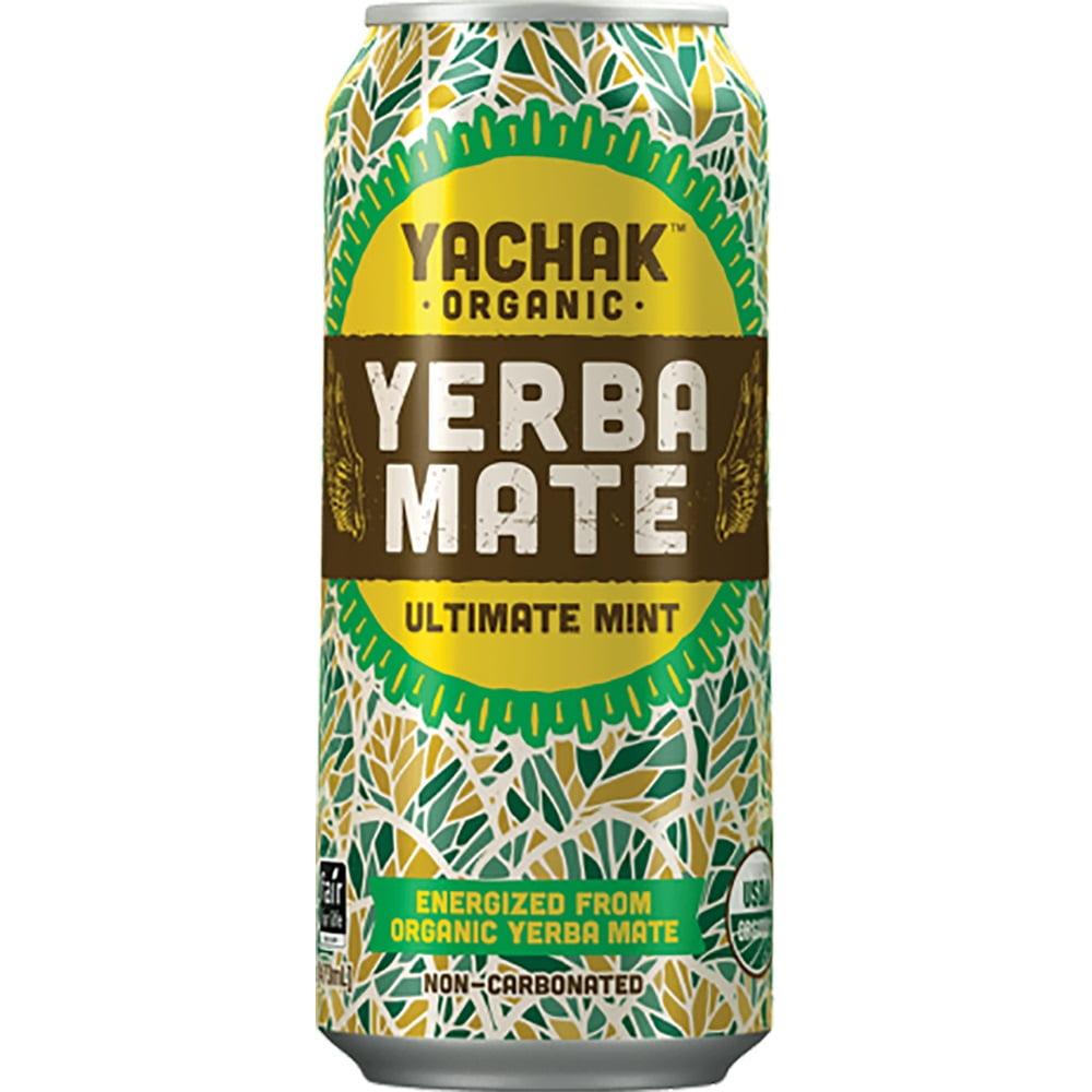 Yachak Organic Mint Yerba Mate Energy Tea, 16 Fl Oz, Pack of 12