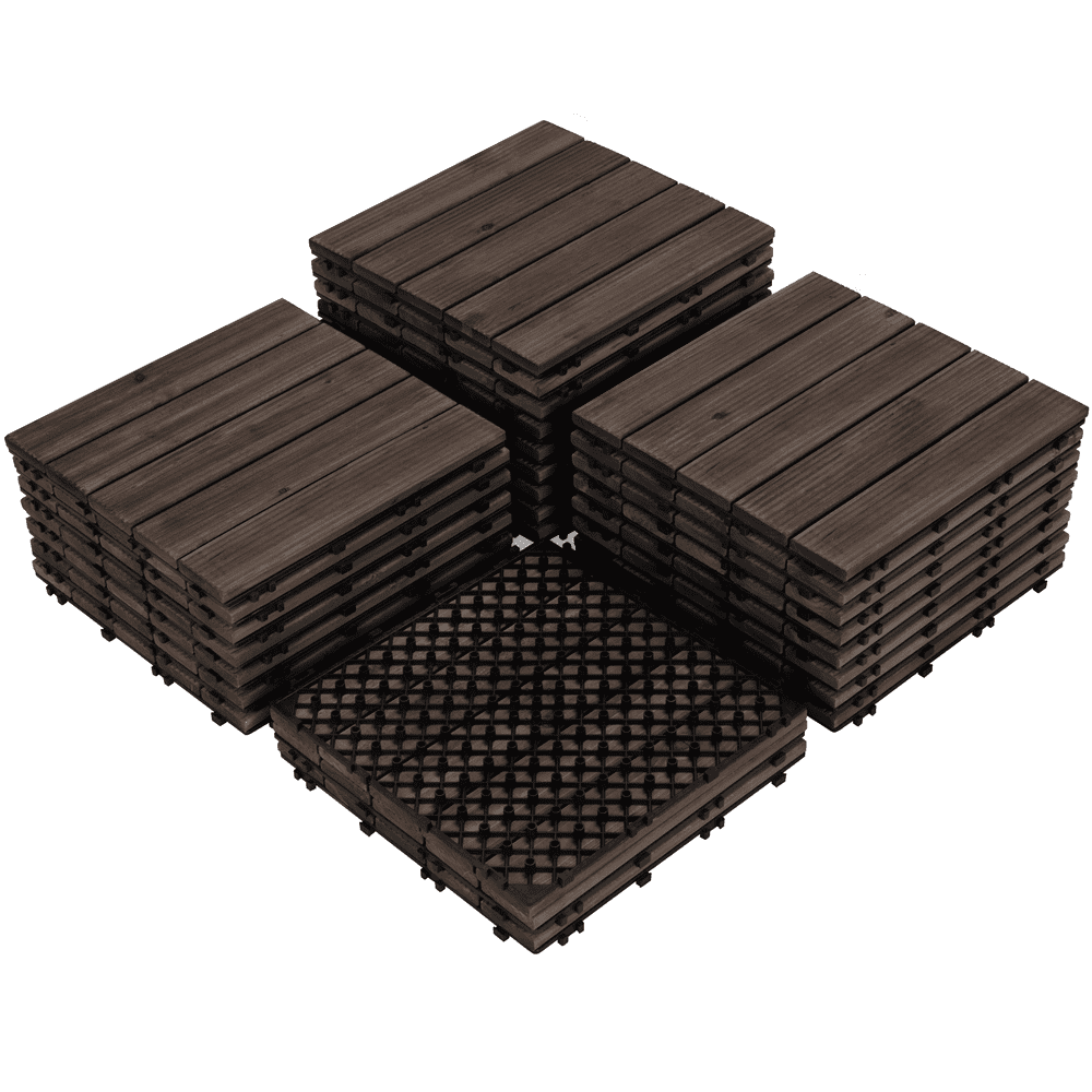 12" x 12" Wood Interlocking Deck Tile