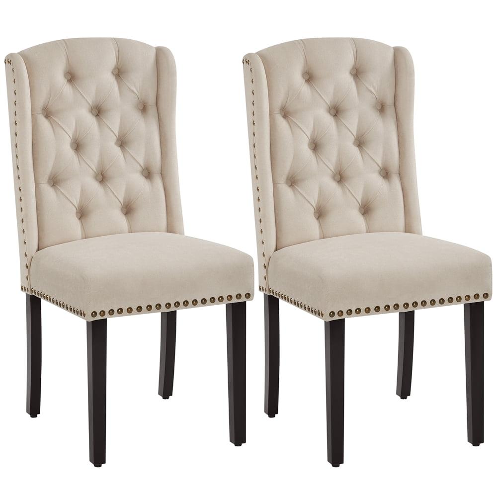 Yaheetech Button Tufted Dining Chairs Set of 2