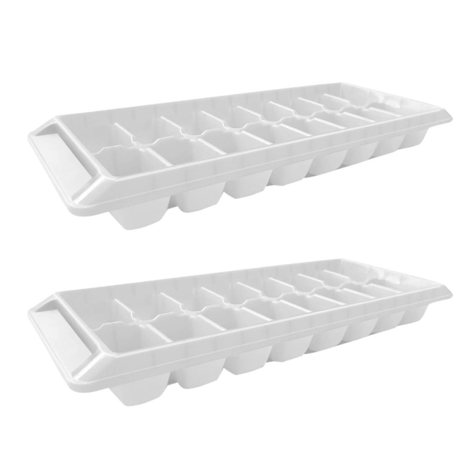Ice Tray Easy Release White Ice Cube Trays, 16 Cube (Pack of 2) (2867-WHT-2)