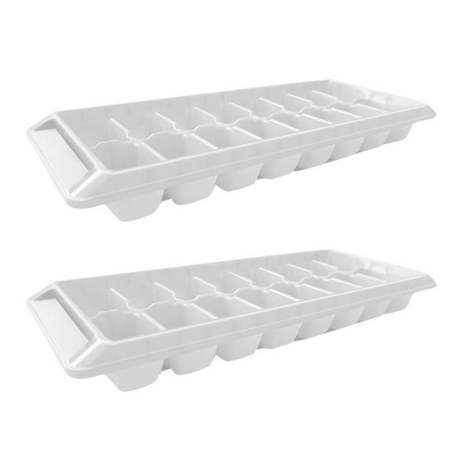 Ice Tray Easy Release White Ice Cube Trays, 16 Cube (Pack of 2) (2867-WHT-2)