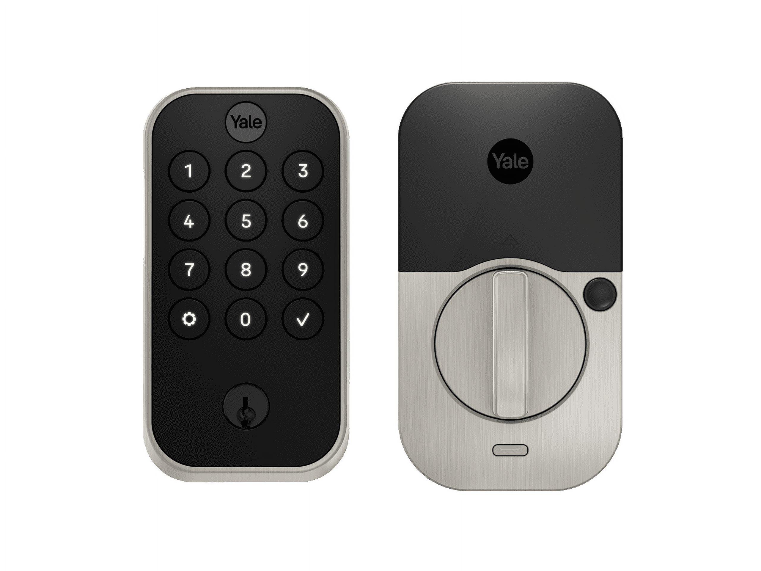 Satin Nickel Smart Keypad Deadbolt with Wi-Fi and Bluetooth