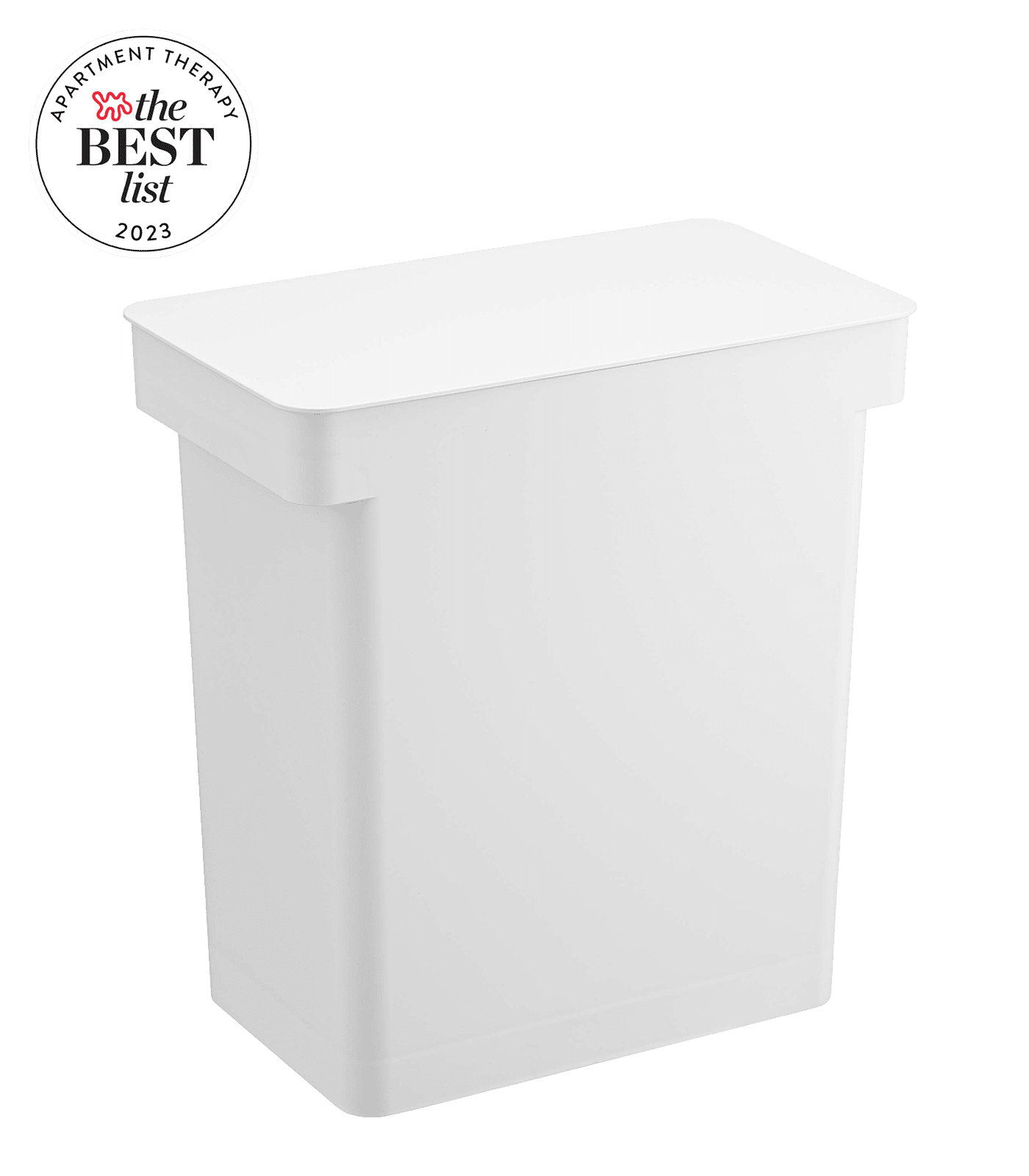 White Airtight Rolling Kitchen Trash Can with Wheels